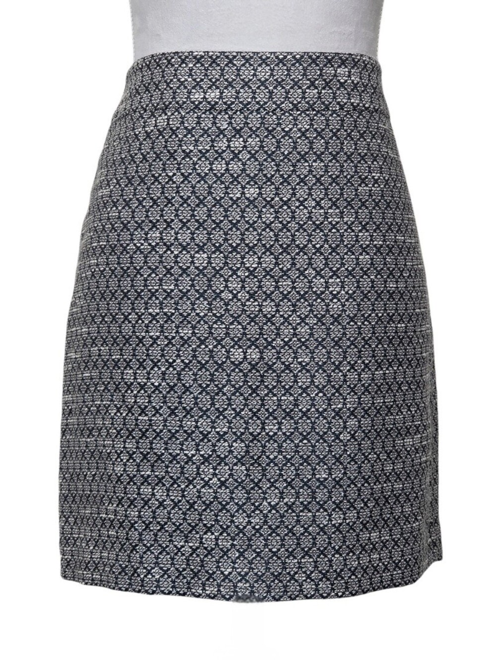 Ann Taylor Loft Navy and White Printed A-Line Skirt Size 8